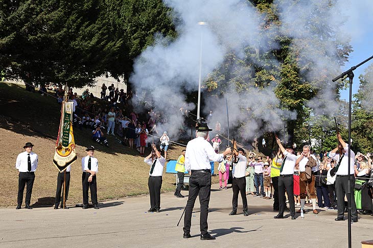 Oktoberfest 2023 Böllerschießen vor der Bavaria - Oktoberfest-Landesschießen am 7.10.2018 (©Foto:Martin Schmitz)